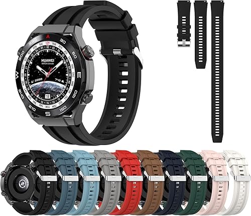 Miniatura 5 de Compatible con Huawei Watch Ultimate - Correa de repuesto de silicona de 0.866 pulgadas compatible con Huawei Watch UltimateWatch GT3 SEWatch Buds