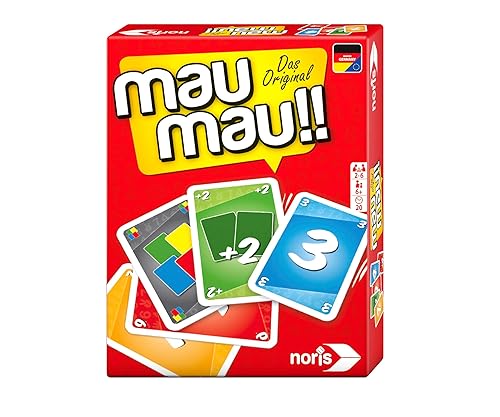 Noris 606264441 - Mau Mau, das weltbekannte Kartenspiel mit einem originellen Blatt, für 2 bis 6 Spieler ab 6 Jahren