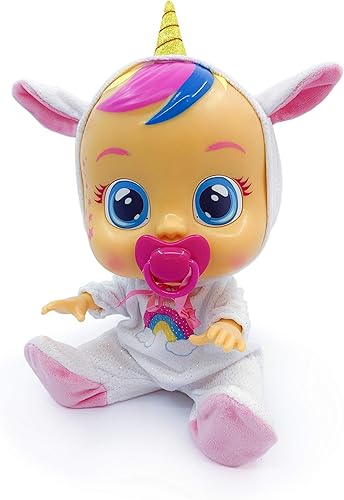 Miniatura 3 de Cry Babies Dreamy the Unicorn - Muñeca de bebé de 12 pulgadas | Pijama brillante de arcoíris extraíble para niñas y niños de 18 meses en adelante,