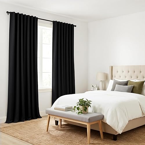 Miniatura 229 de PONY DANCE - Cortinas opacas aisladas térmicamente, set de 2 cortinas opacas con bolsillo para barra / pestaña trasera, paneles de cortinas opacas,