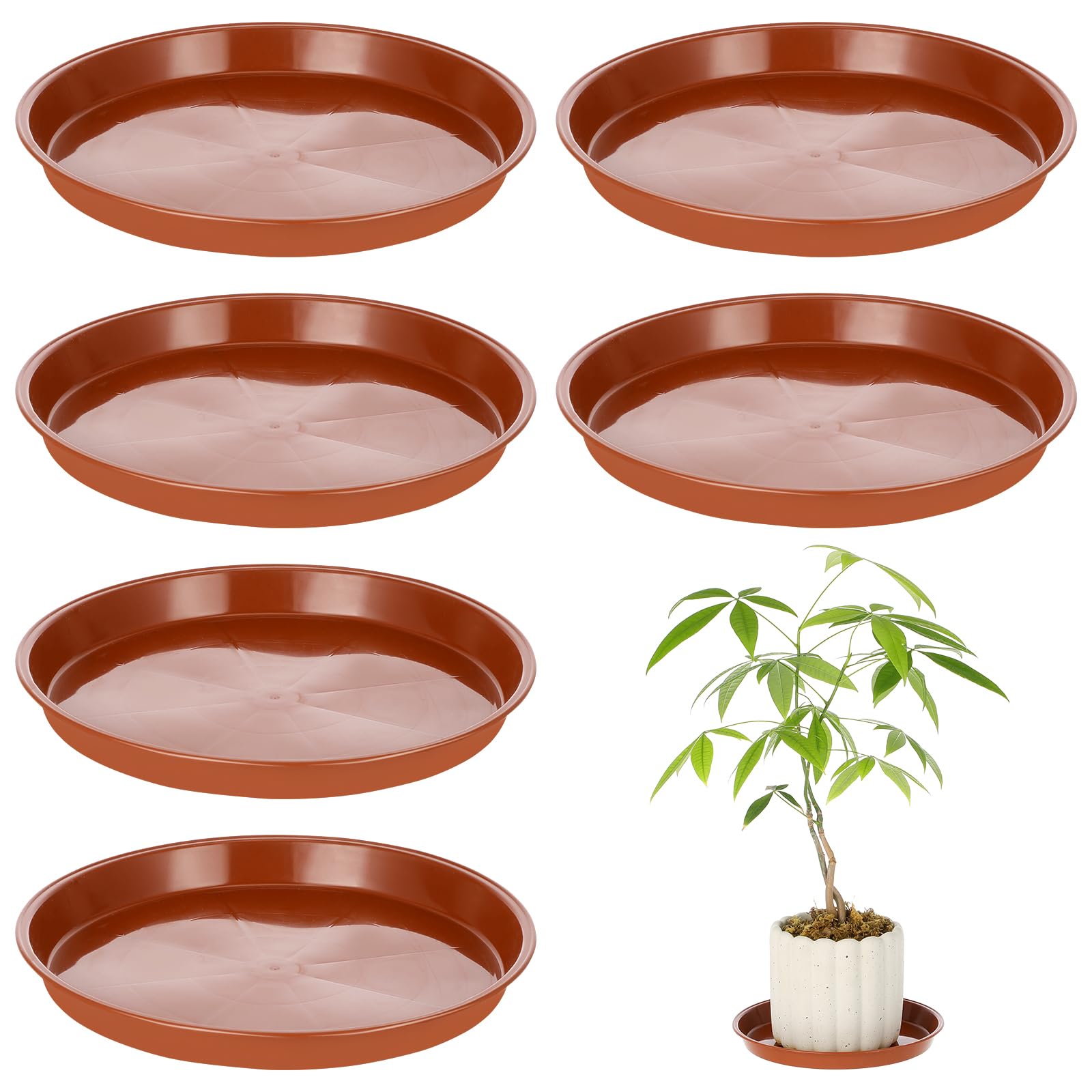 Yardwe - Sottovaso rotondo in plastica, per piante, per piante, per giardino, vaso, vaso, vaso, vaso, vaso, vaso, vaso, vaso, vasetto per balcone, 10 pezzi, 17,8 x 19,8 x 1,67 cm, colore