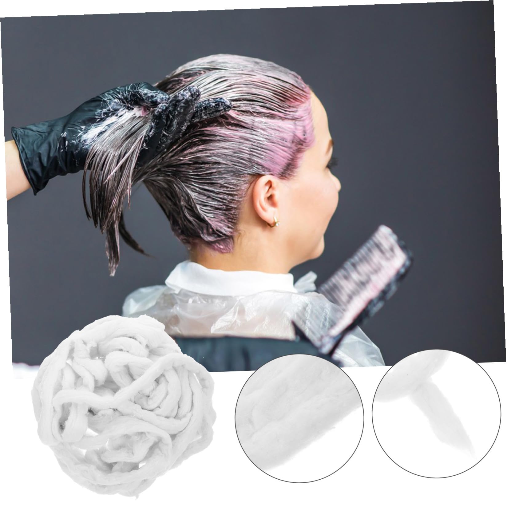 Bandes de Coton pour Coiffure Professionnelle, Rouleaux de Coton Blanc pour Permanente et Coloration des Cheveux, Absorption Rapide et Fixation Facile, Emballage