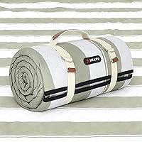 HX&OD Extra Large 80x80 Waterproof Picnic Blanket - Foldable Camping Mat with Carry Strap for Beach, Park & Family Outings (Green)