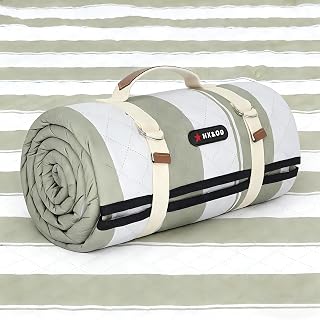 HX&OD Extra Large 80x80 Waterproof Picnic Blanket - Foldable Camping Mat with Carry Strap for Beach, Park & Family Outings (Green)