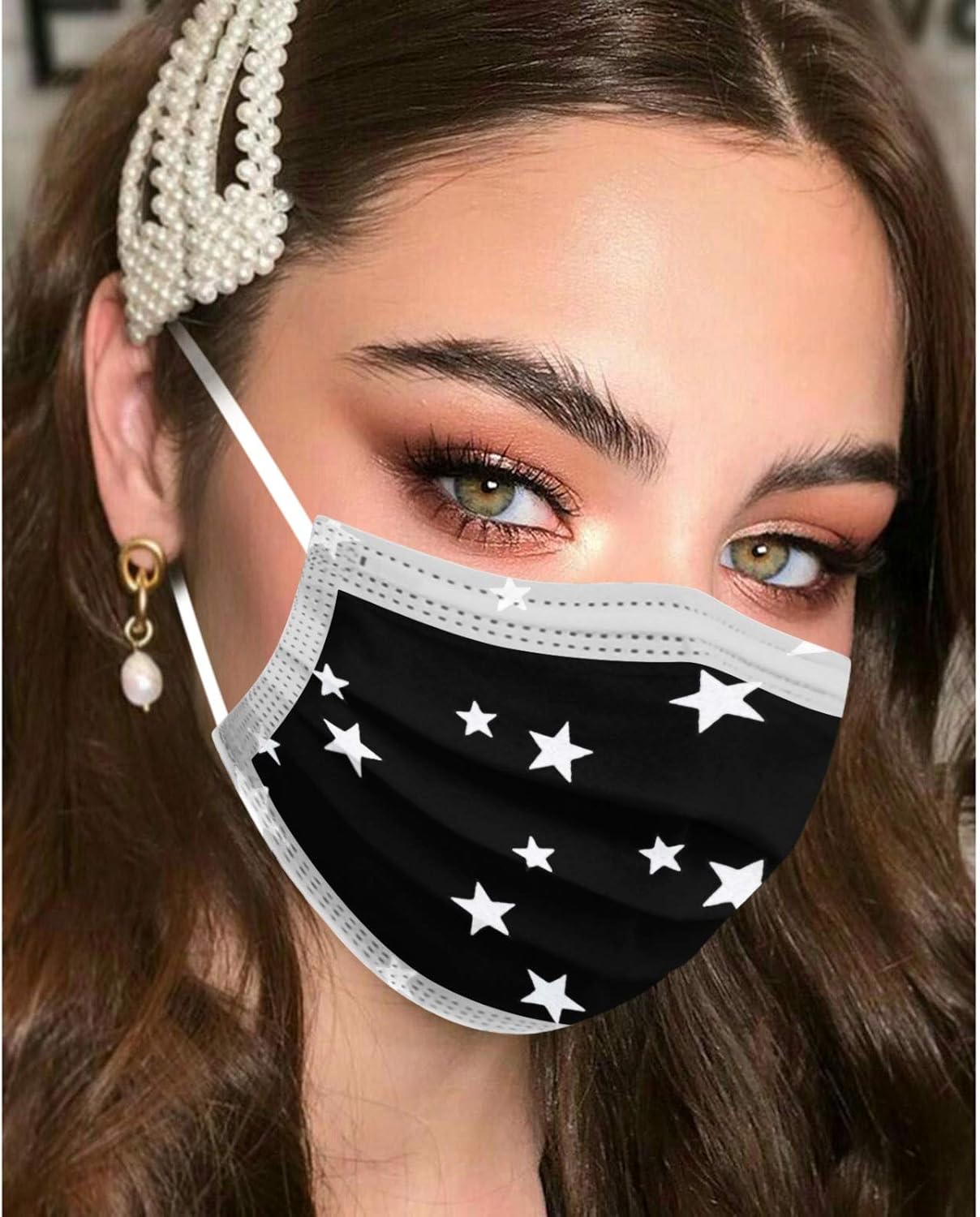 50/100 Pcs Adults Disposable Face_Mask Printed 3 Ply Protective Earloop Scarfs Bandanas Lightweight Breathable Covering : Clothing, Shoes & Jewelry