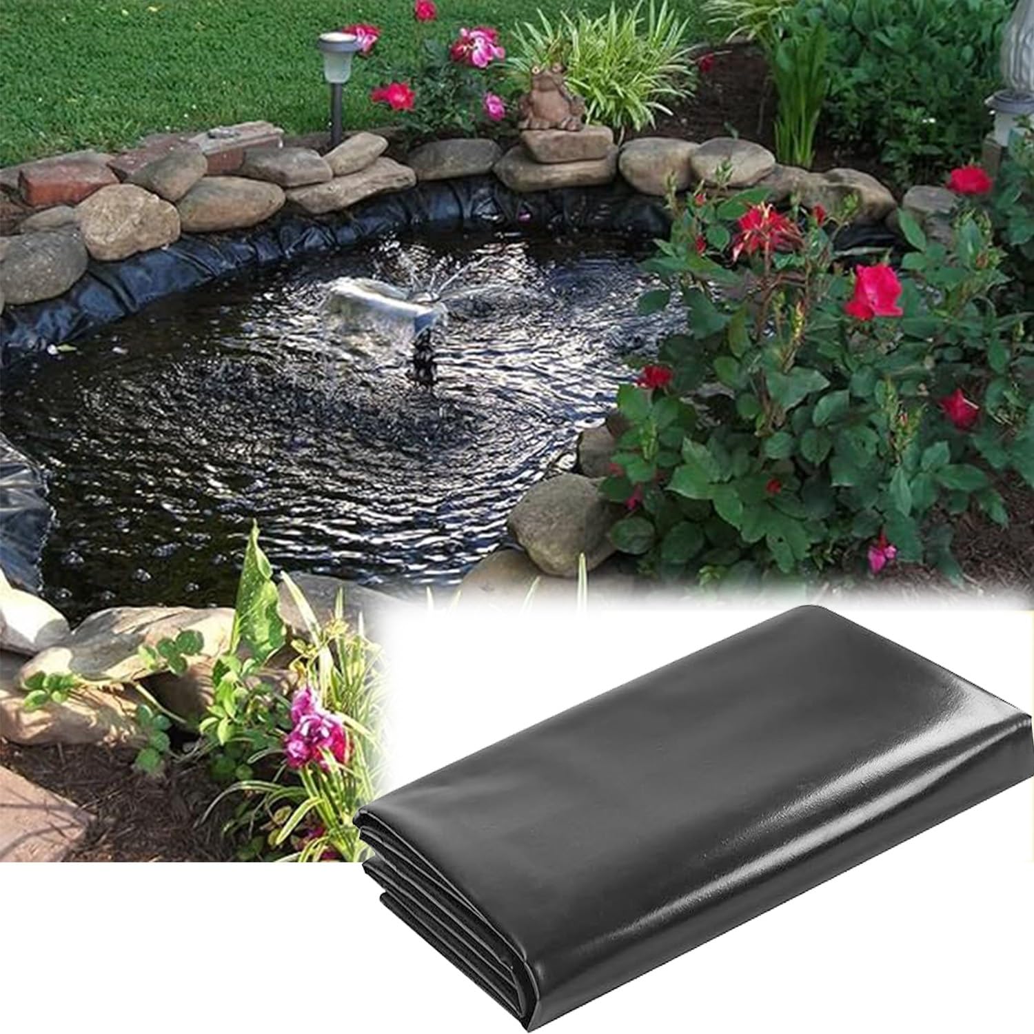 Telo Per Laghetto In HDPE 10x15m - Rivestimento Impermeabile UV Resistente, Spessore 0.12mm, Per Giardini Acquatici - Foto 7