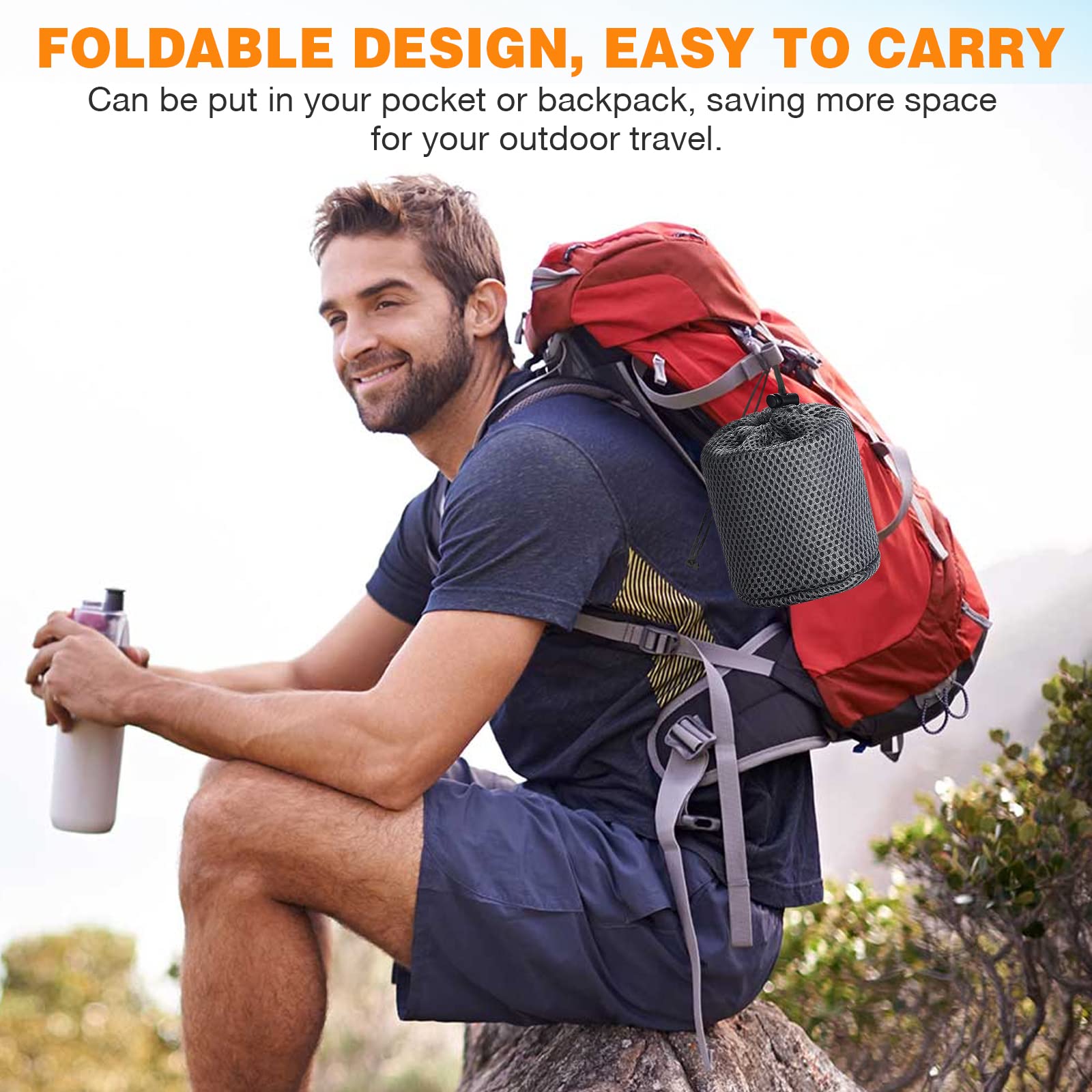 Gobelet De Camping En Titane 650 Ml – Léger, Poignée Pliable, Graduations, Sac De Rangement