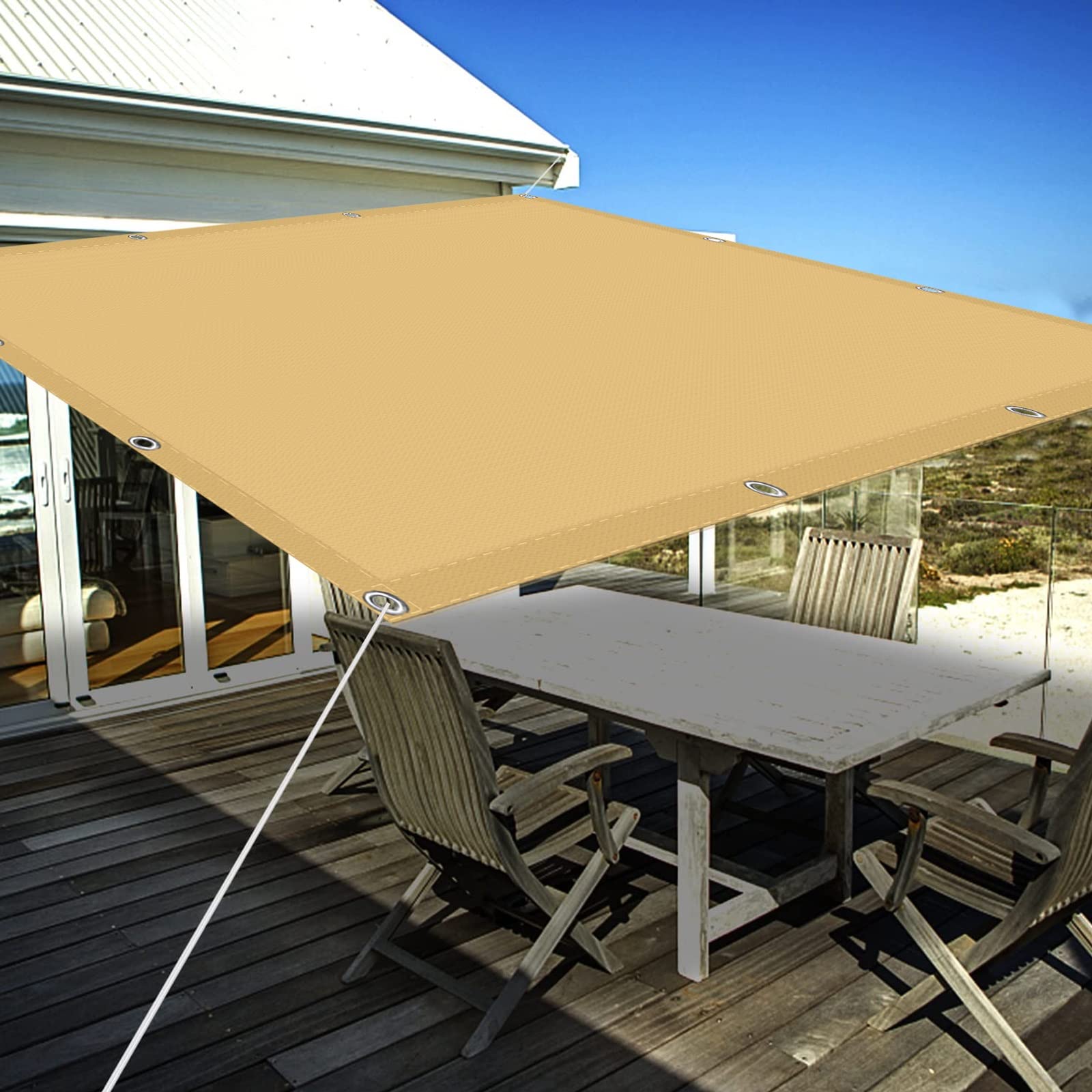 Voile d'ombrage respirante pour camping et repas sereins en terrasse