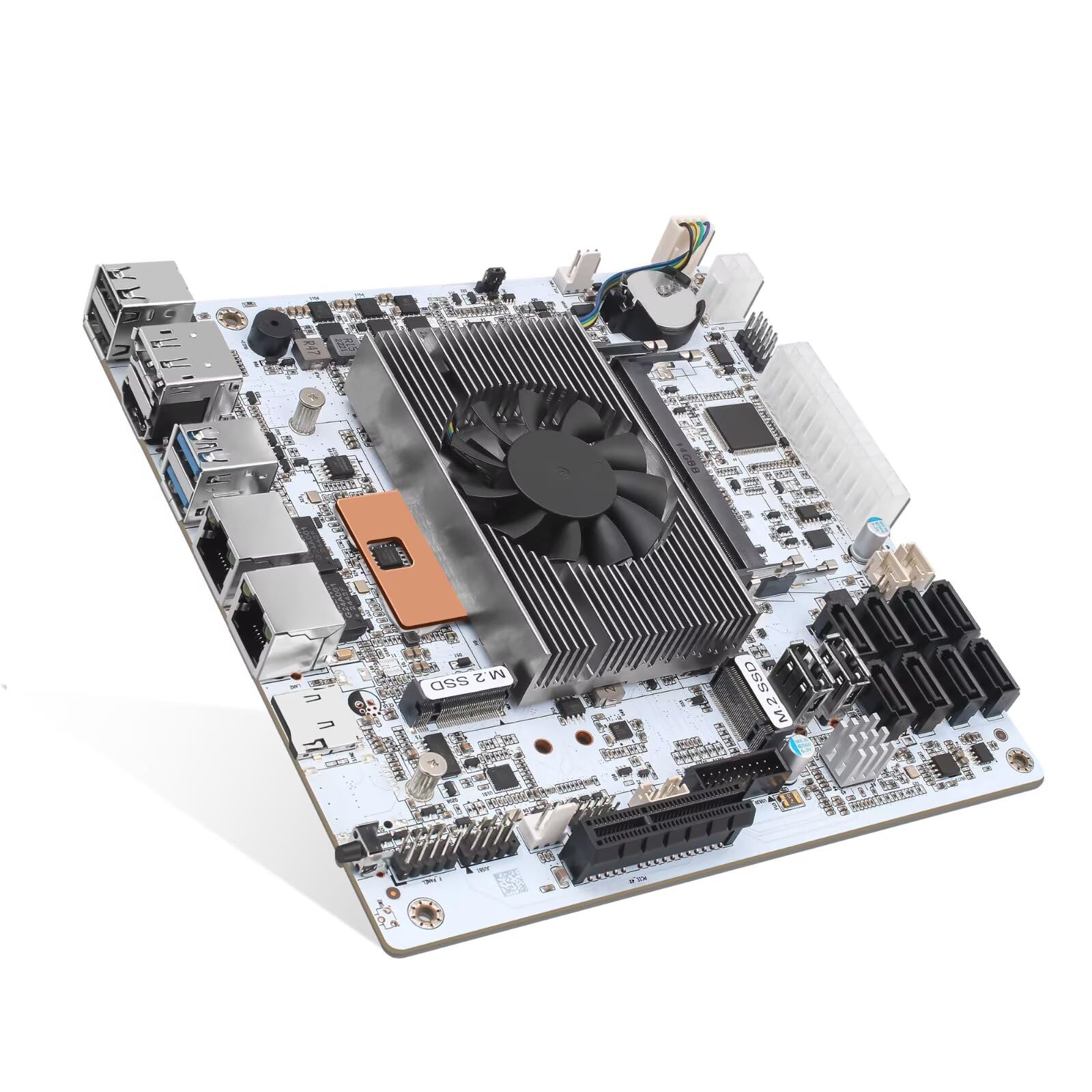 NAS Motherboard 8 Bay i5 8265U, 2 x DDR4 SODIMM Barebone, 2 x NVMe Slot, 6 x SATA 3.0, 2 x i226V 2.5GbE Lan, 1 x PCIe x4 Slot, 6USB Port, 17 x 17 CM Mini ITX PC Mainboard, HD+DP, TF Card Slot