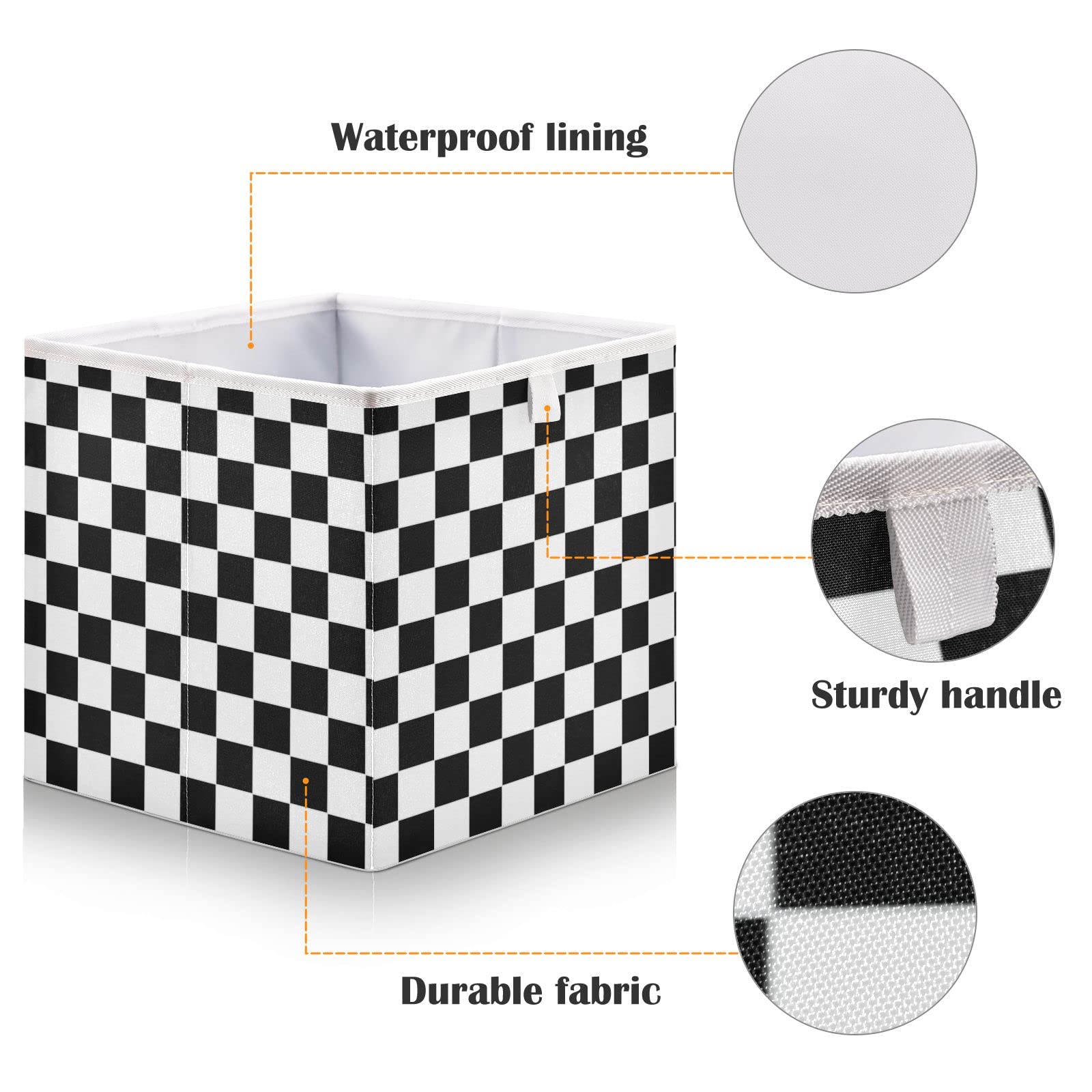 Amazon.com: CaTaKu Checkered Racing Flag Cubes Storage Bins 11