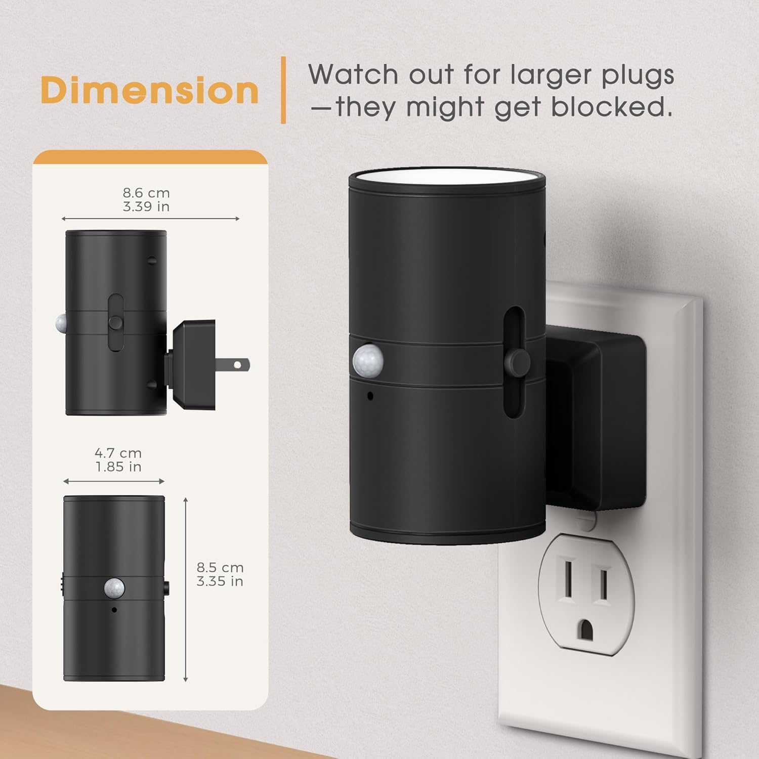 Briignite Motion Sensor Night Light,2 Pack Motion Activated Plug in Night Lights, 0-100LM Dimmable Soft White 3000K, Motion Sensor Light Indoor for Bathroom Hallway Bedroom Stairway Kid Elderly Pet