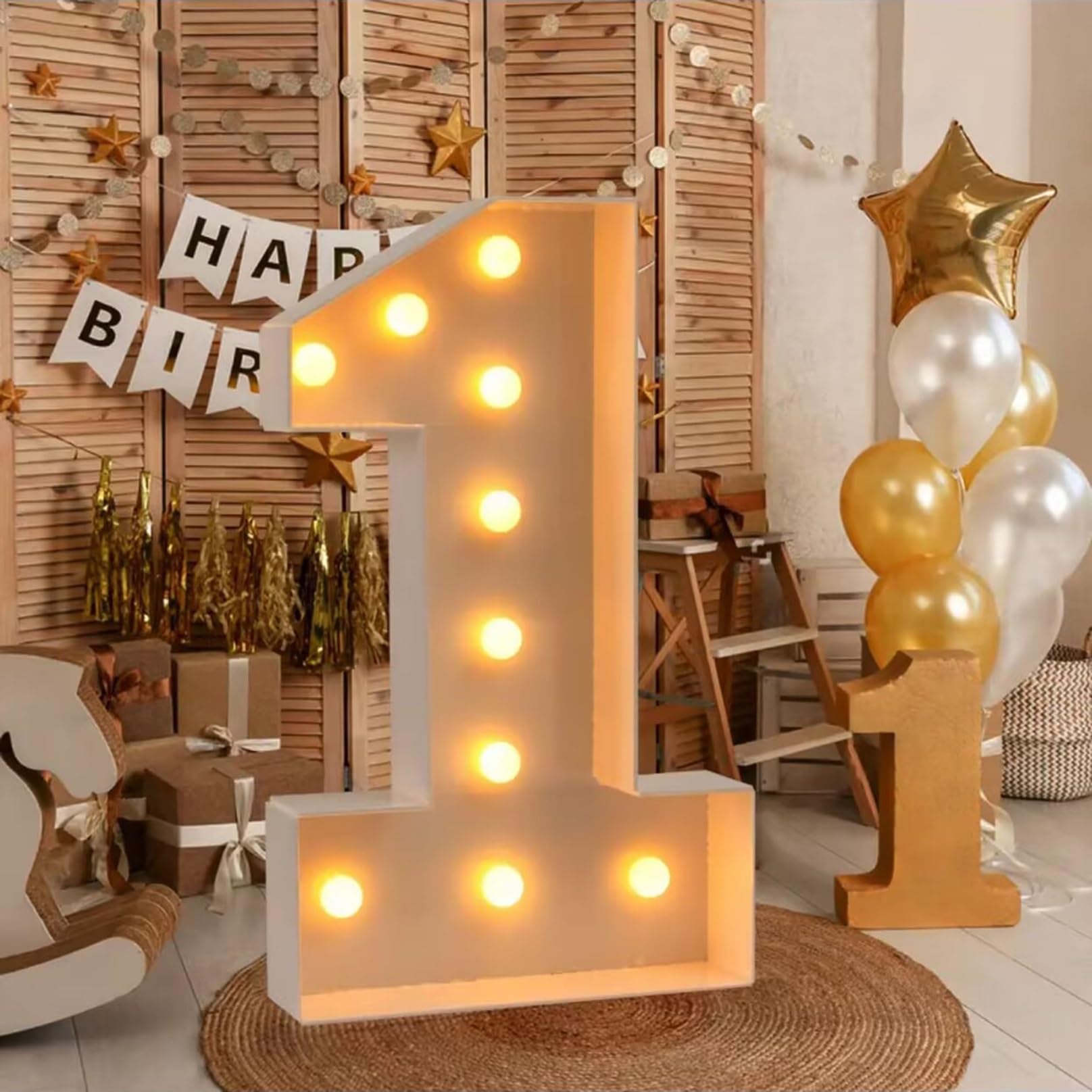 Juego de números y letras iluminados con tablero de espuma precortado para decoración de telón de fondo de bricolaje