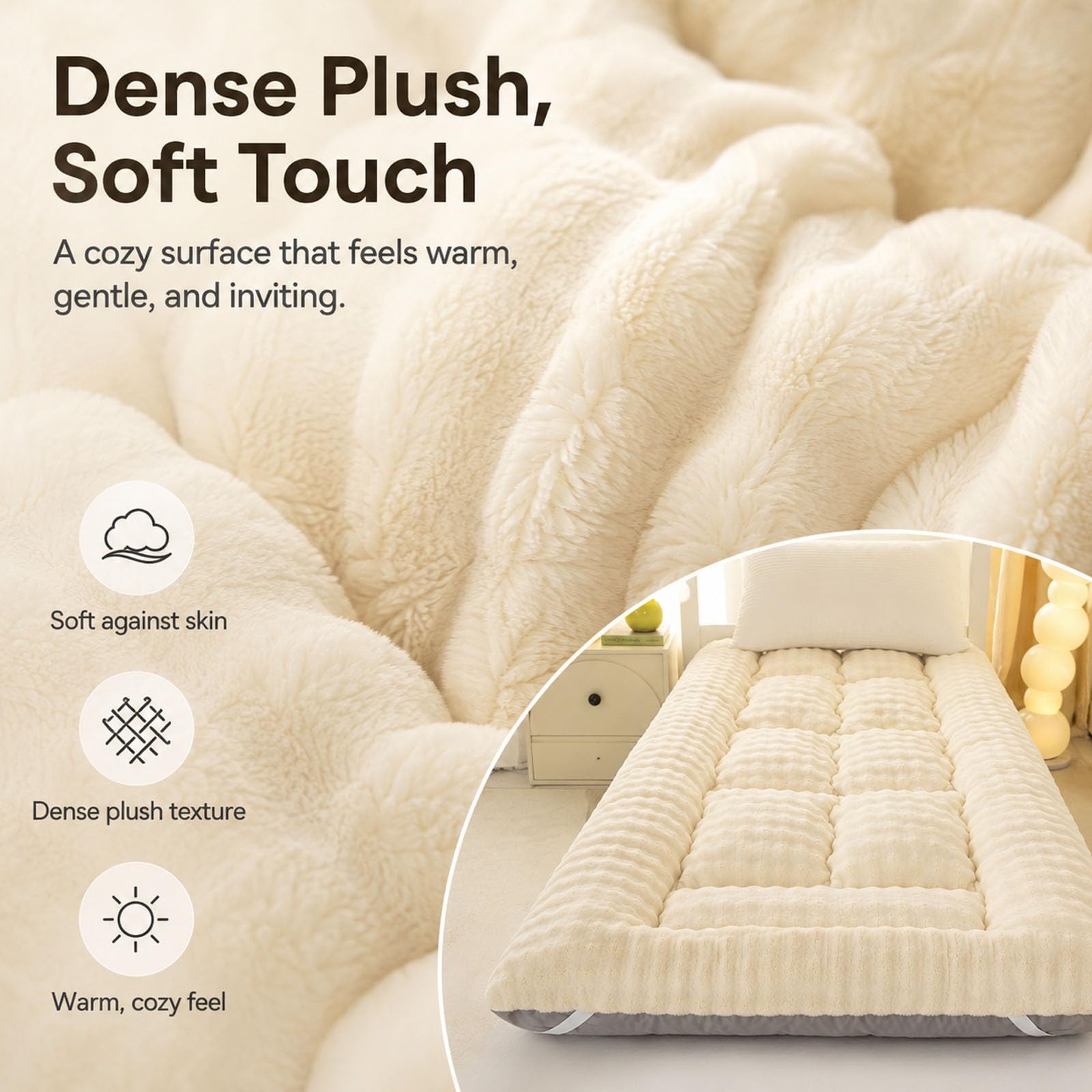 Materasso Futon Giapponese Soffice Morbido Con Design a Fascia Elastica