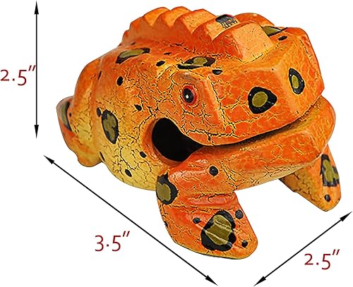 Miniatura 4 de Instrumento de madera de 3.5 pulgadas de guiro de rana - Percusión de bloque de tono musical (azul)