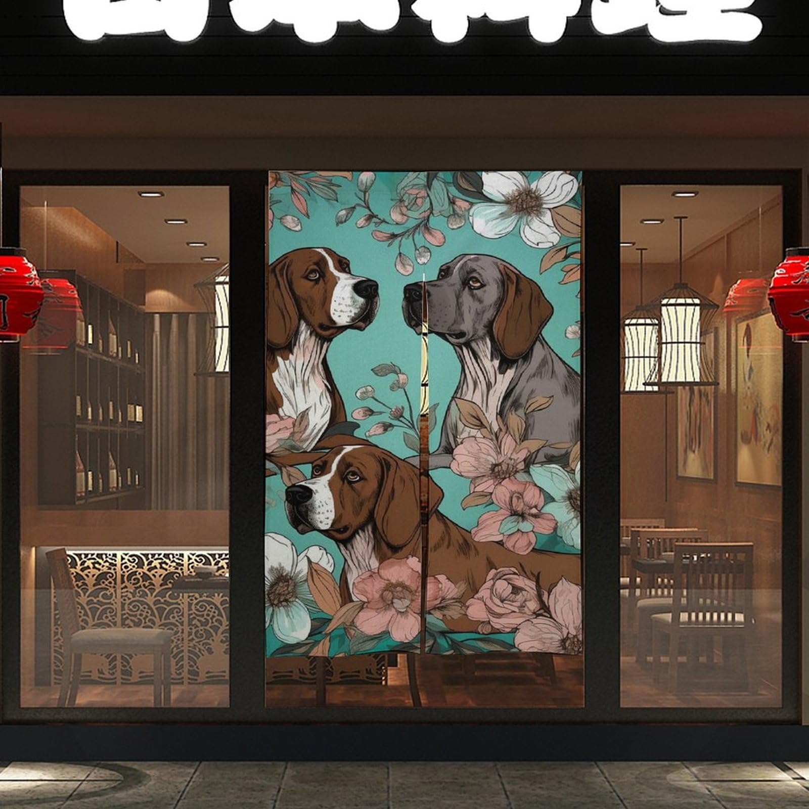 NTVOWPZO Animal Door Curtain for Doorway Privacy Dividers Fengshui Curtain Fabric Door Cover Blackout WindowCurtains for Home Bedroom Kitchen Decor 34x57in 2 Panel