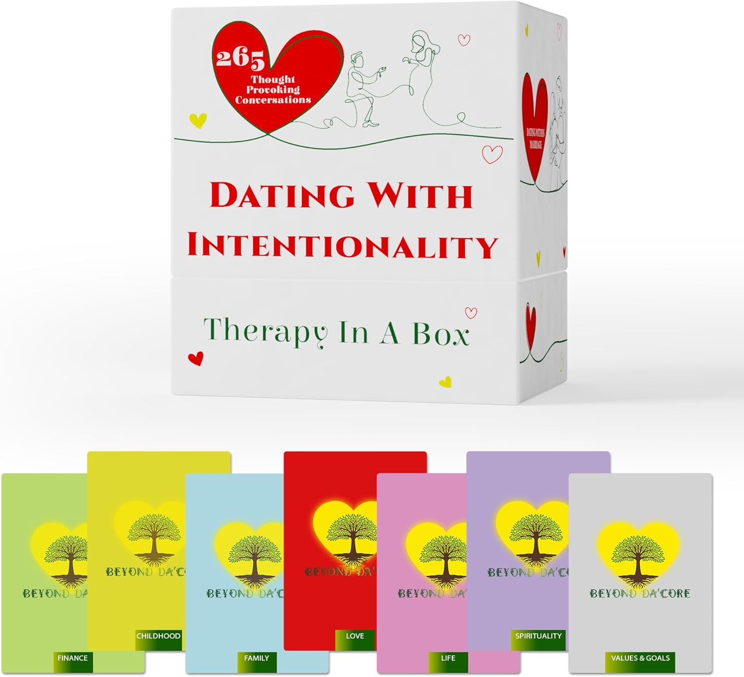 Dating with Intentionality (Dating&Married): 265 Conversation Starters - Therapy in a Box, Couples Card Game for Date Night, Married & Engaged Couples, Newlyweds, Adult Couples Games for Connection