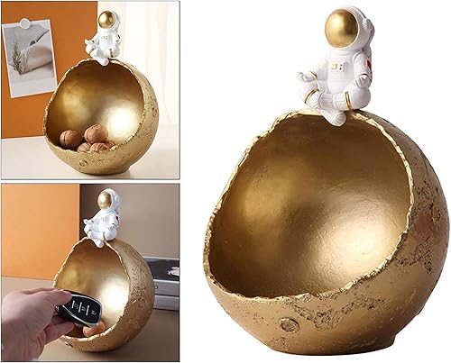 Miniatura 6 de Figura de astronauta de resina, adorno de astronauta de astronauta, escultura en caja de almacenamiento, organizador de cuencos para decoración de