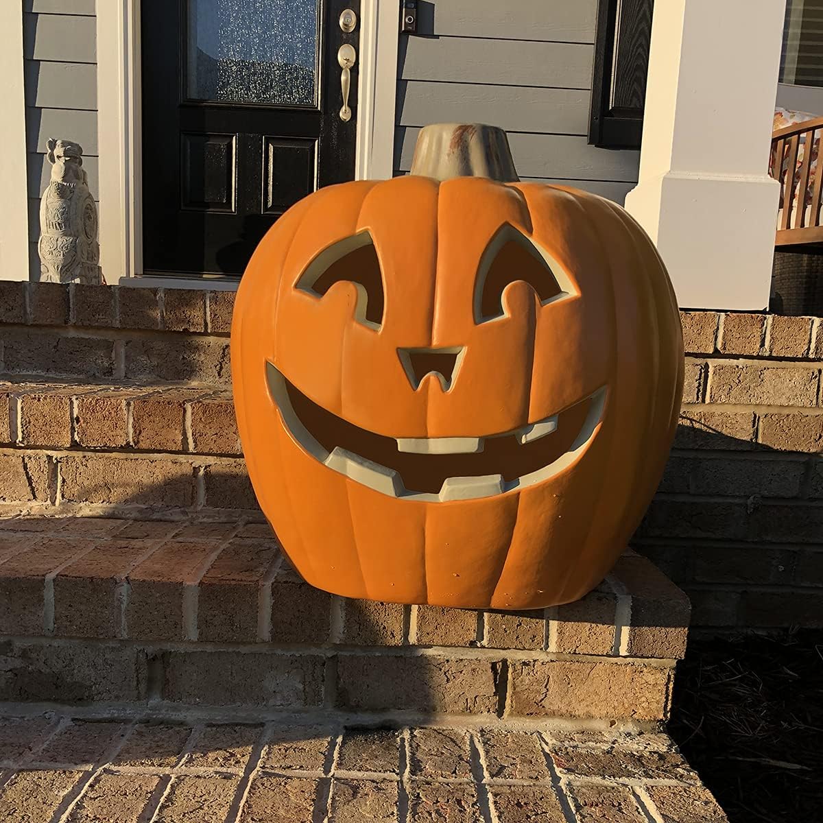 20" Jack O Lantern - Halloween Pumpkin Lantern with Pre-lit LED Bulb - Gaint Indoor/Outdoor Light Up Pumpkin for Halloween Decoration in Garden Patio Front Door Décor - 20"