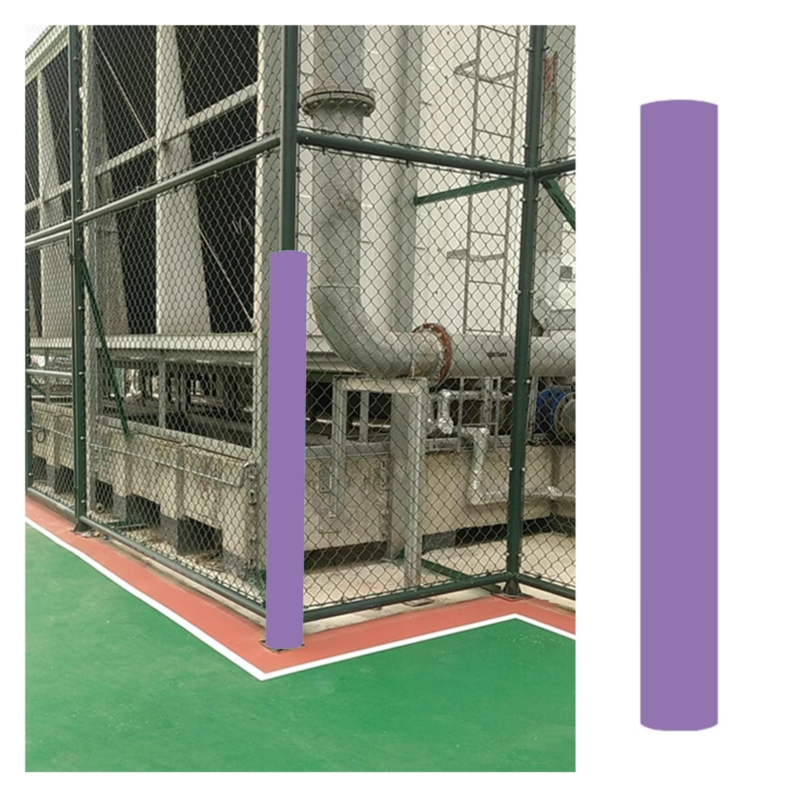 Basketball Hoop Padding for Pole Outdoor, Customizable Poles Padding Wrap Around, Outdoor & Indoor Pole Foam Padding for Dia 4 5 6 8 IN Post, Black Blue Green Yellow(Purple (H70.9in),Dia (6 1/2in))