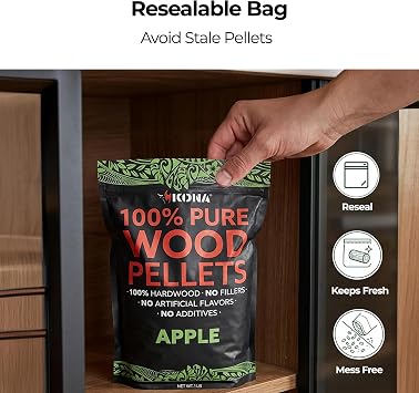 Kona Wood Pellets All Variety Pack, Intended for Ninja Woodfire Outdoor Grill, Wood Fire Oven & Smoker, 8, 1lb Resealable Bags