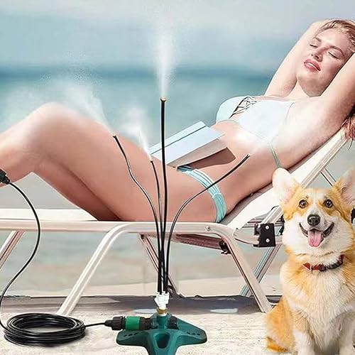 Miniatura 2 de Manguera de 25 pies para patio exterior, sistema de pie portátil mejorado de 26.2 pies (26.2 ft) para mascotas y niños, neblina de agua para jugar