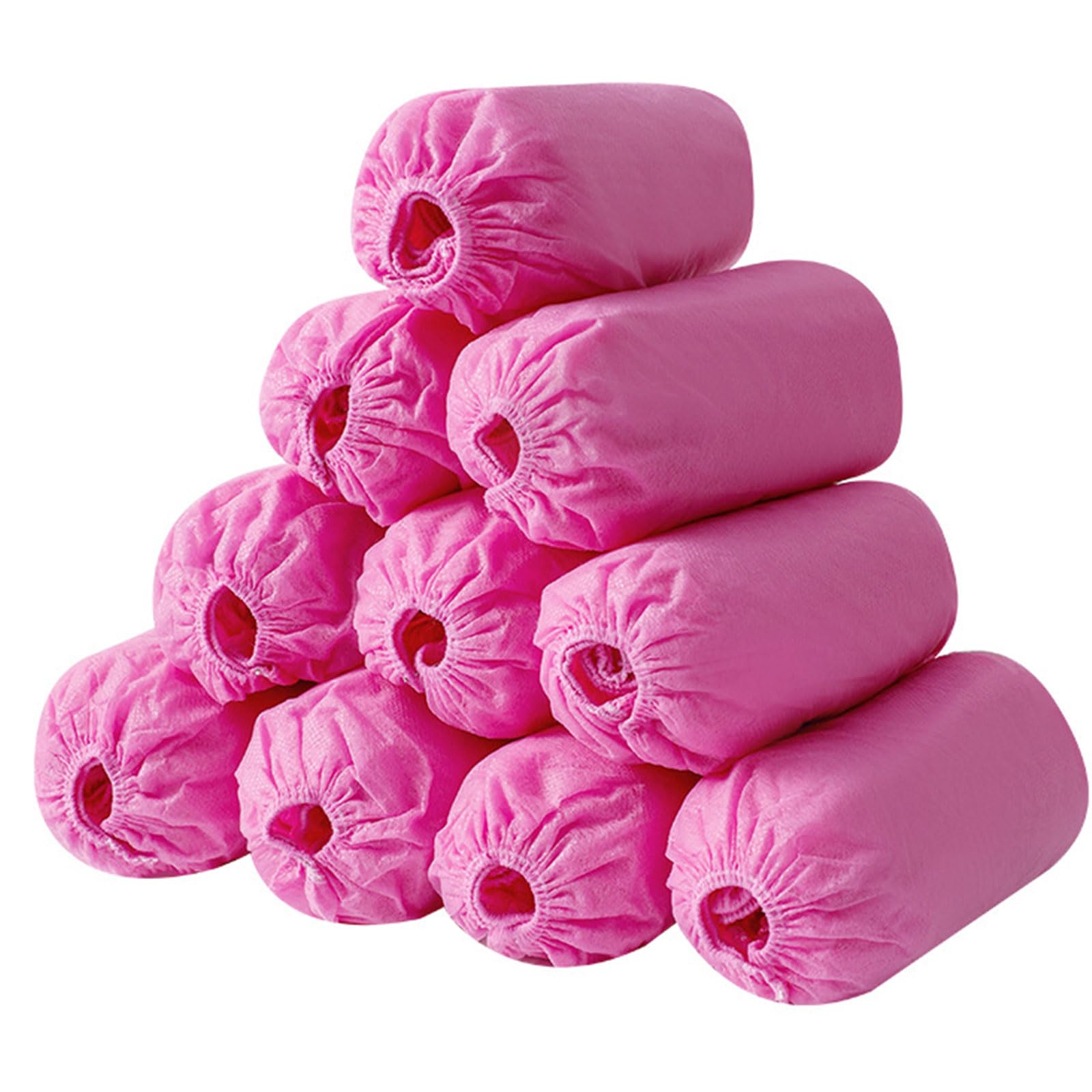 Dxcaicc 600 pièces (300 Paires) de Couvre-Chaussures et de Bottes réutilisables, Couvre-Chaussures jetables pour l'intérieur, Couvre-Chaussures antidérapants, Taille Unique,Rose