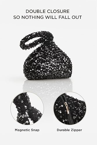 Miniatura 2 de BABEYOND Bolsos de noche para mujer, estilo vintage, con lentejuelas, con purpurina, triángulo, para fiesta de los años 20, baile de graduación, boda