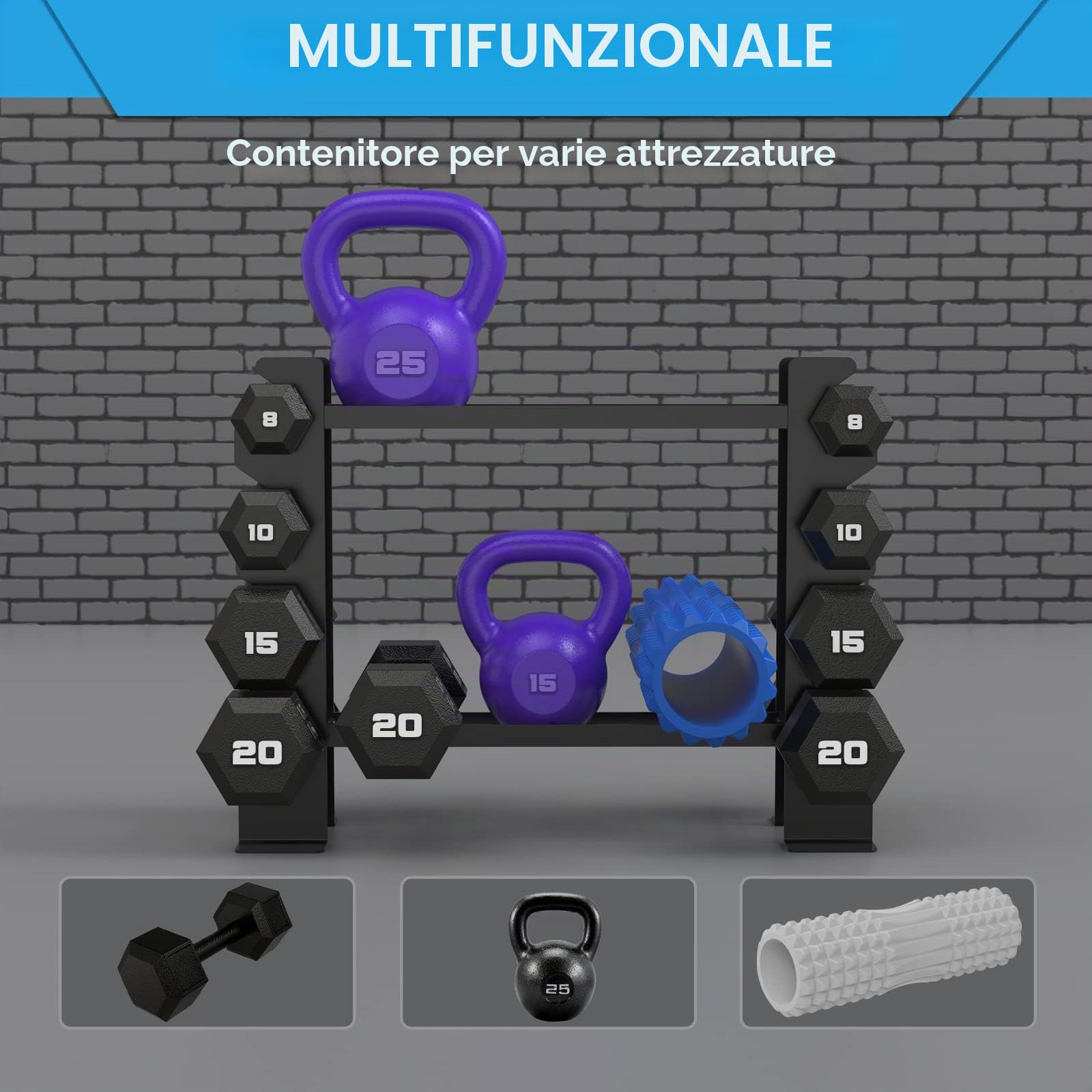 WINNOW Manubri Rack Home Gym Manubri Rack di Stoccaggio Manubri Supporto di Peso Multistrato