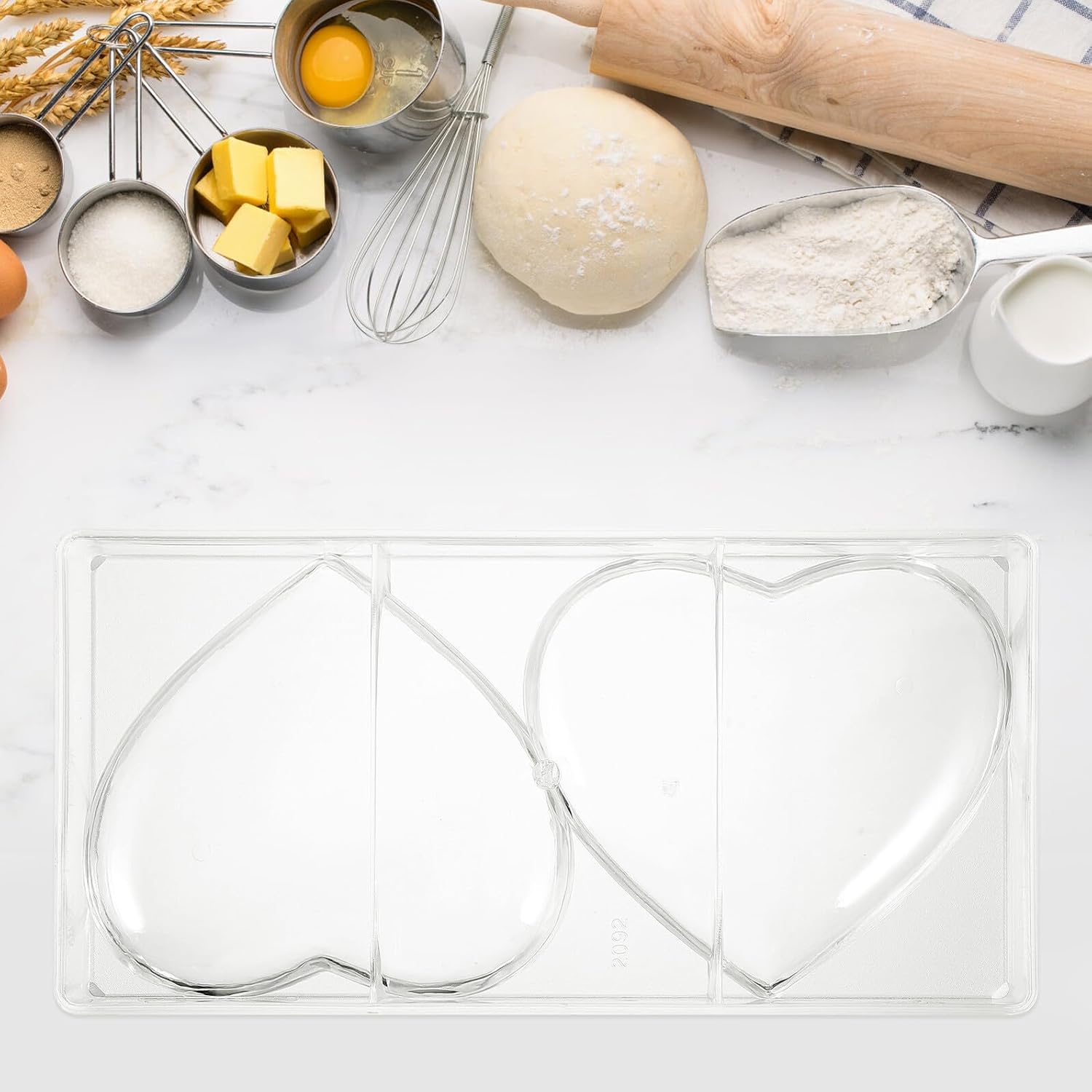 Heart Shape Chocolate Mold Polycarbonate Plastic Visible Heart Shape Mould Creative Candy Baking Tool for Valentine's Day Romantic Chocolate DIY