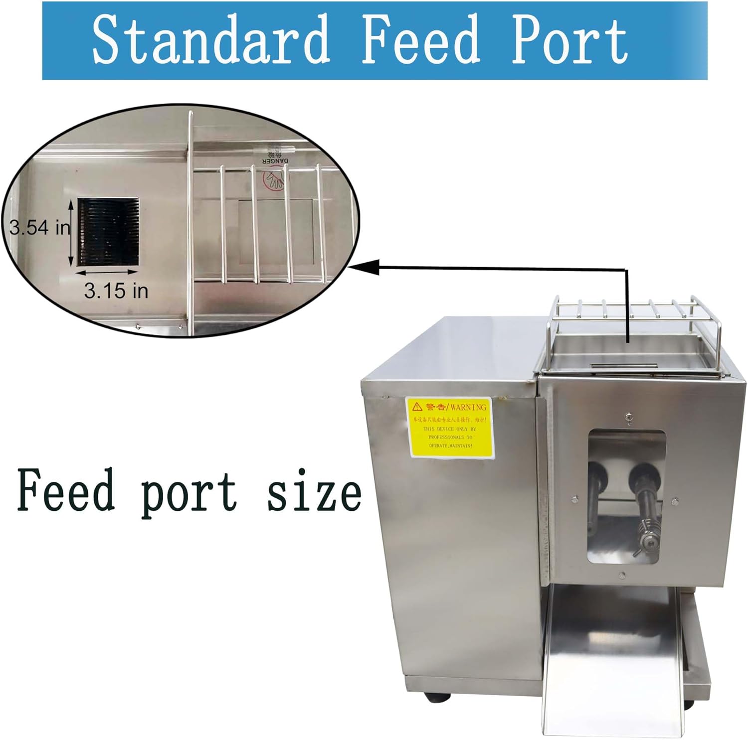 Shredded Meat Cutting Machine Meat Cutter Commercial Meat Processing Machine 550W with Double Motor Standard Feed Port QSJ-T 3mm Blade