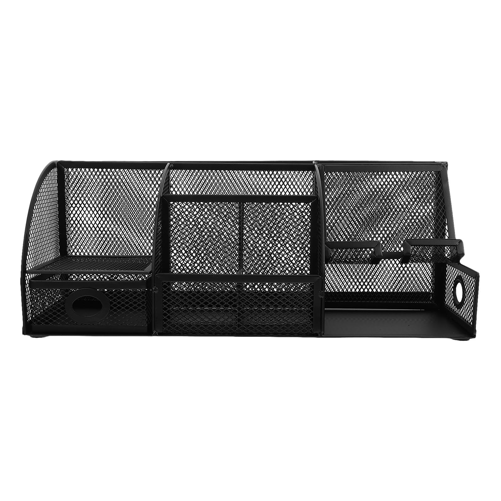 Organizer da Scrivania in Metallo Resistente Custodia Porta Cancelleria e Base Antiscivolo, Contenitore per Ufficio e Spazio Studio Domestico