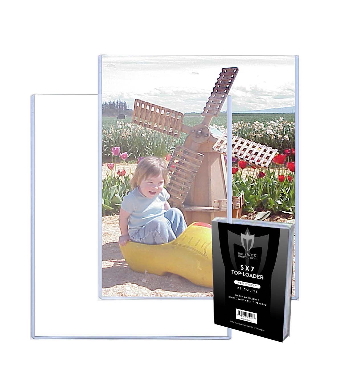 Toploader 5x7 tarjeta Max Pro de plastico rigido ultra transparente pack de 25 unidades