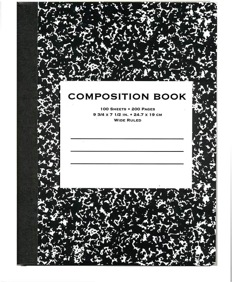 Omura JOURNAL Composition Note Book 100ct Black Marble (Pack 12)