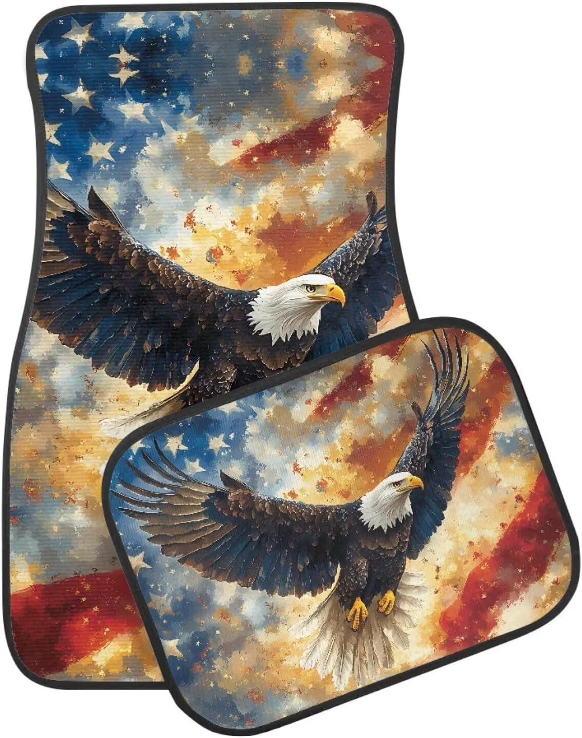 XYZCANDO American Flag Floor Mats for Car Eagle Print Car Floor Mats for Men Easy to Install Automotive Floor Mats & Cargo Liners Universal fit for SUV,Trucks,sedans,Vans Car Accessories