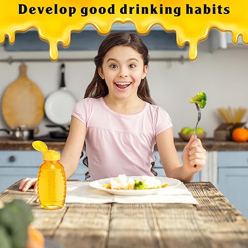 Miniatura 7 de 48 botellas de plástico de miel de 12 onzas, tarros transparentes, dispensador de miel con tapas, recipientes resistentes a fugas, botella vacía