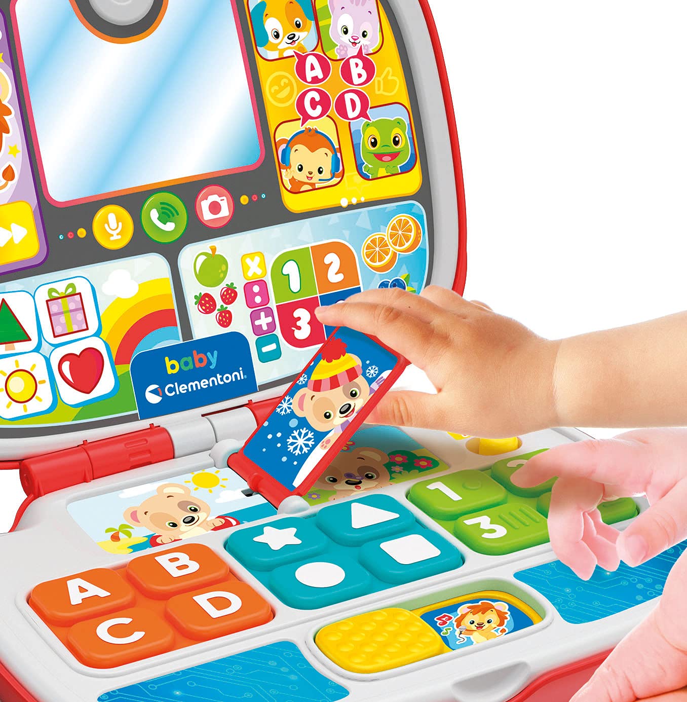 Clementoni - 17677 - Laptop Amici Animali, Gioco Interattivo 9 mesi, Centro Attività e Computer Educativo per Bambini (Versione in Italiano)