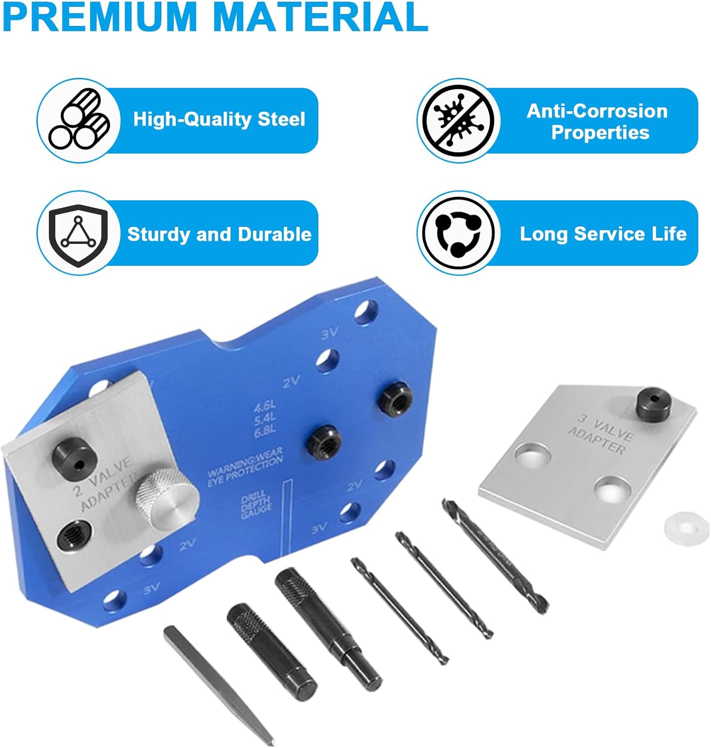 68500 Manifold Drill Template Set Suit for Ford (4.6L, 5.4L and 6.8L) V10 2V & 3V Triton Engines