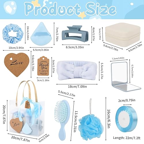 Miniatura 5 de Juego de 6 premios para baby shower para ganadores de juegos, esponjas de baño, corazón, corcho, diadema, cepillo para el cabello, caja de joyería,