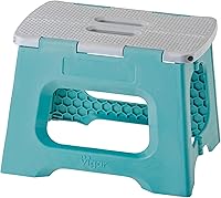 Vista 20 de Vigar Taburete plegable compacto, 10-1/2 pulgadas, ligero, capacidad de 330 libras, antideslizante taburete plegable, cuerpo de terrazo