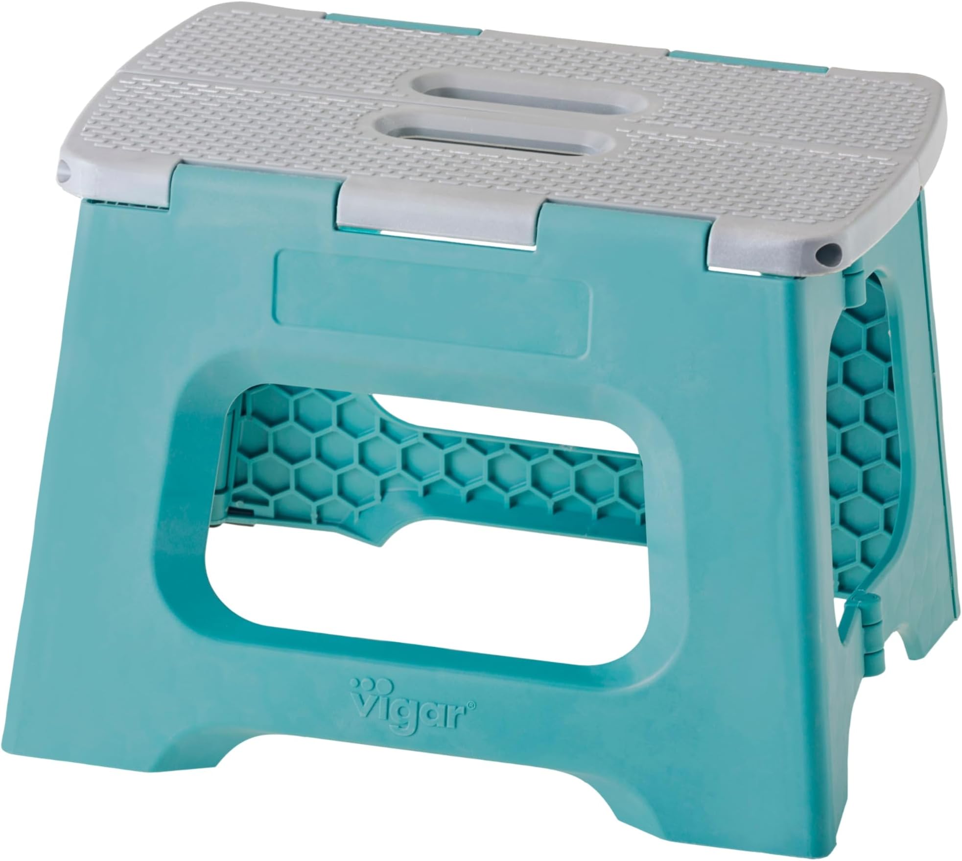 VIGAR Compact Folding Stool, Turquoise, 23 cm High
