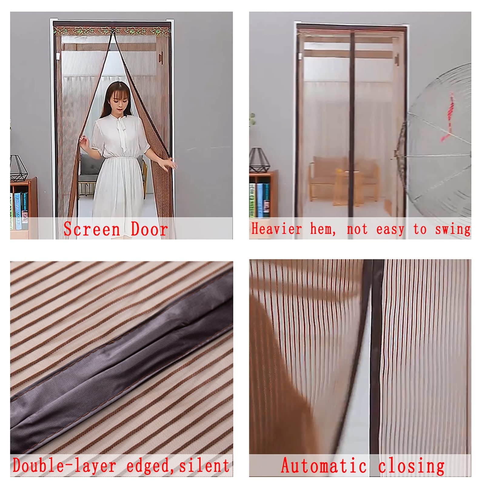 Magnetische Fliegengittertür – Selbstschließend, Aus Polyester, Kinder- & Haustierfreundlich, Einfach Zu Montieren
