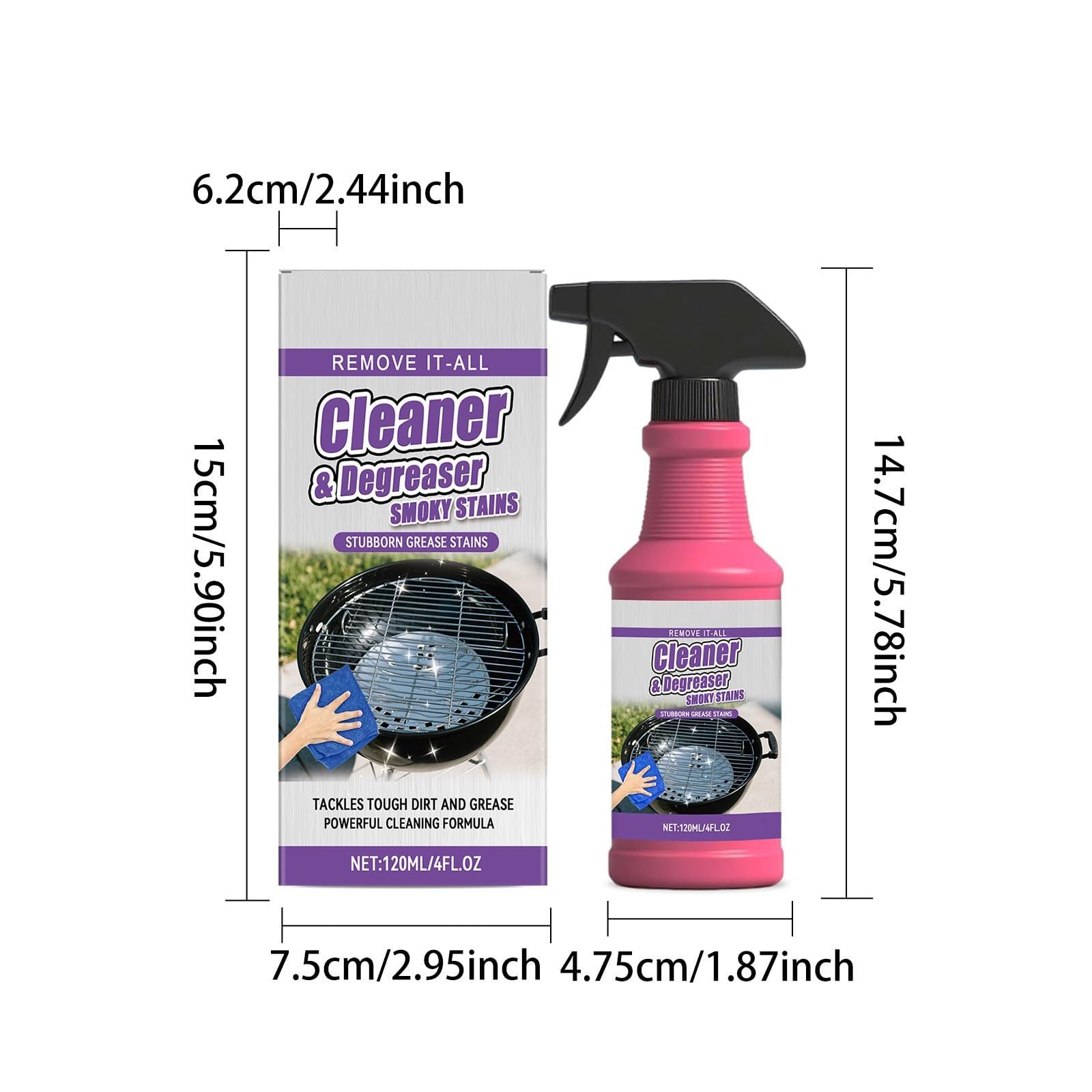 Desengrasante En Aerosol De Acción Rápida Para Parrillas, Limpiador Desengrasante De Alta Resistencia Para Parrillas Exteriores Y Barbacoas (3pcs)