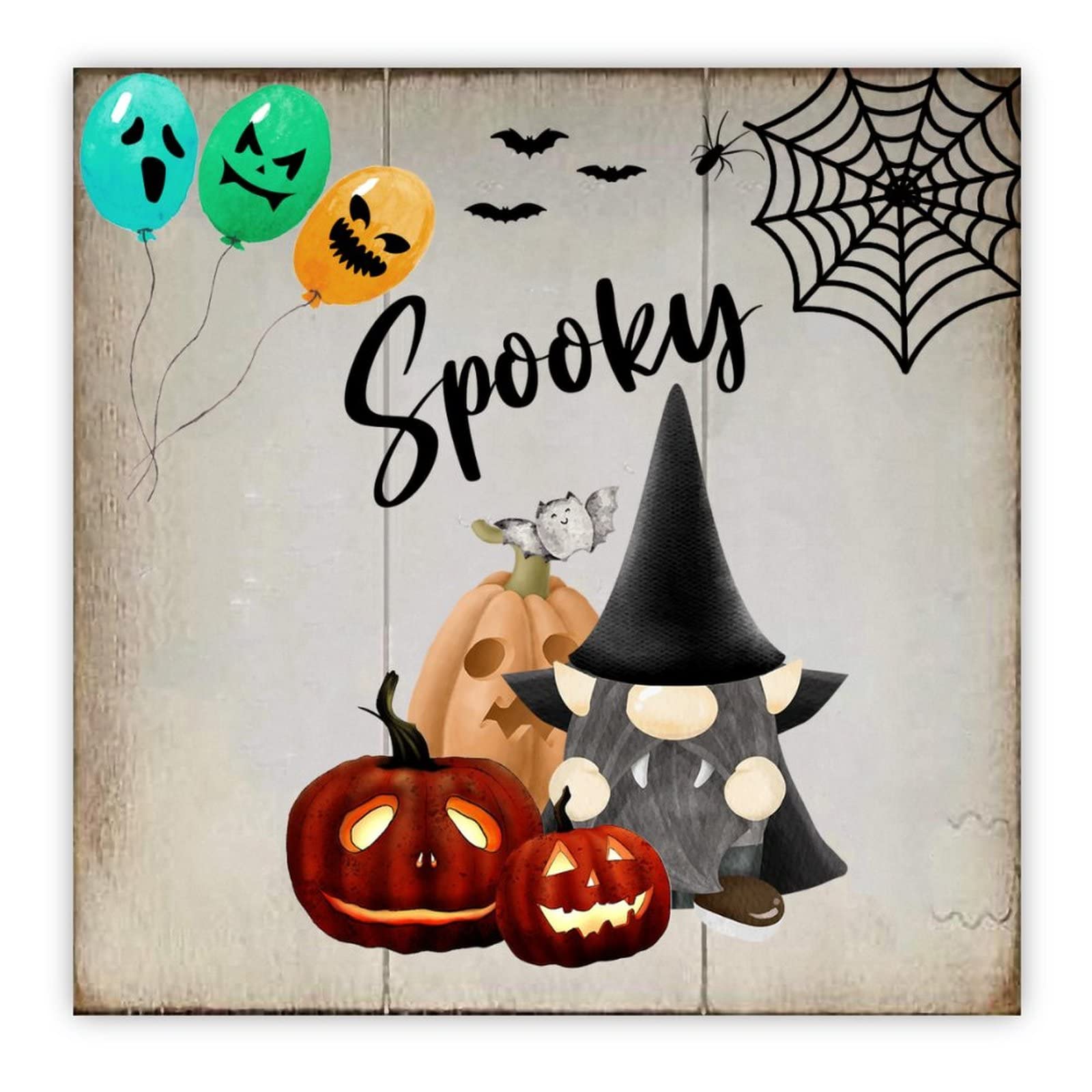 Decoration murale retro Halloween en bois pour salon et cuisine