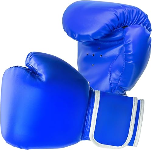 Miniatura 8 de Guantes de boxeo para niños y niñas, jóvenes de 4 a 10 años, guantes de entrenamiento para saco de boxeo, kickboxing, Muay Thai, color rojo