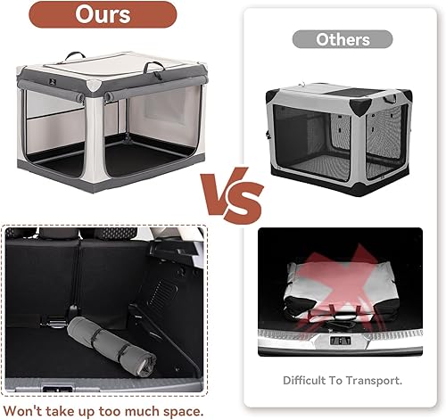 Miniatura 4 de A4Pet - Jaulas para perros grandes, marco de acero inoxidable ajustable de 40 pulgadas, ligero, duradero y plegable, jaula plegable para perros con