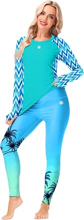 High Waist Long Surfing Pants Womens SPF 50+ Swimming Tights Tummy Control Water Sport Pant S