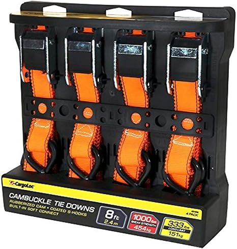 Amazon Co Jp Cargoloc 4個8 Cam Buckleタイダウン 1 000ポンドオレンジ 産業 研究開発用品