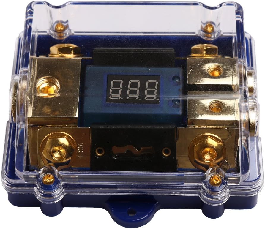Car Audio Digital Indicator with Super Bright Blue LED 0 2 4 Gauge Fuse Holder