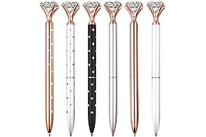 Luxurious 6-Piece Diamond-Topped Ballpoint Pen Collection