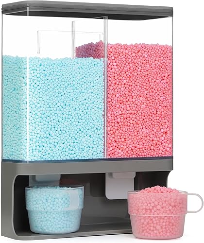 Conworld Dispensador de detergente para ropa, dispensador de perlas de aroma montado en la pared para organización y almacenamiento de lavandería,